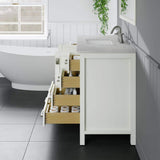Eviva Aberdeen 42 in. W x 22 in. D x 34 in. H Single Bath Vanity in Espresso with White Carrara Marble Top and White Sink