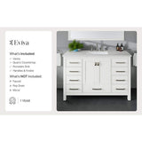 Eviva Aberdeen 42 in. W x 22 in. D x 34 in. H Single Bath Vanity in Espresso with White Carrara Marble Top and White Sink