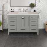 Eviva Aberdeen 48 in. W x 22 in. D Gray Single Sink Bathroom Vanity with White Carrara Quartz Top and Undermount Sink