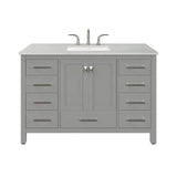 Eviva Aberdeen 48 in. W x 22 in. D Gray Single Sink Bathroom Vanity with White Carrara Quartz Top and Undermount Sink