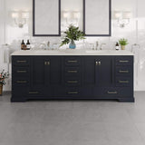Eviva Storehouse 84 in. W x 22 in. D Dark Gray Bathroom Vanity with White Carrara Quartz Top and Rectangular Undermount Sinks