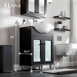 Eviva Tux 30 in. W x 19 in. D x 33 in. H Bathroom Vanity in Espresso with White Ceramic Top with White Sink