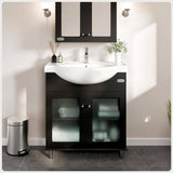 Eviva Tux 36 in. W x 19 in. D x 33 in. H Bathroom Vanity in Espresso with White Ceramic Top with White Sink