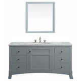 Eviva New York 48 in. W x 22 in. D x 34 in. H Bathroom Vanity in Gray with White Carrara Marble Vanity Top with White Sink