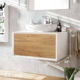 Santa Monica 30 in. W x 22 in. D x 16 in. H Single Bath White Vanity with White Vessel Sink
