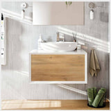 Santa Monica 30 in. W x 22 in. D x 16 in. H Single Bath White Vanity with White Vessel Sink