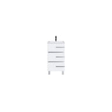 Eviva Deluxe 20 in. W. x 18 in. D x 34 in. H Single Freestanding Bath Vanity White, White Porcelain Integrated Sink Top