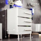 Eviva Deluxe 24 in. W x 18 in. D x 34 in. H Single Freestanding Bath Vanity in White with White Porcelain Integrated Sink Top