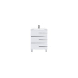 Eviva Deluxe 24 in. W x 18 in. D x 34 in. H Single Freestanding Bath Vanity in White with White Porcelain Integrated Sink Top