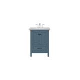 Eviva Britney 24 in. W x 22 in. D x 34 in. H Freestanding Bath Vanity in Ash Blue with White Carrara Marble Top