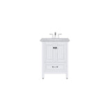 Eviva Britney 24 in. W x 22 in. D x 34 in. H Freestanding Bath Vanity in White with White Carrara Marble Top