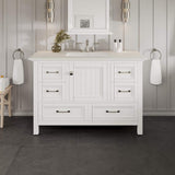 Eviva Britney 42 in. W x 22 in. D White Bathroom Vanity with Carrara Quartz Top and Undermount Sink