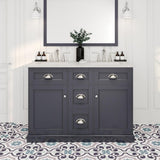 Eviva Epic 48 in. W x 22 in. D x 34 in. H Double Bathroom Vanity in Charcoal Gray with White Quartz Top and White Undermount Sinks