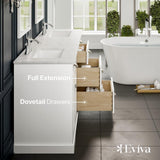 Eviva Epic 72 in. W x 22 in. D x 34 in. H Double Bathroom Vanity in White with White Carrara Quartz Top and White Undermount Sinks