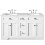 Eviva Epic 72 in. W x 22 in. D x 34 in. H Double Bathroom Vanity in White with White Carrara Quartz Top and White Undermount Sinks