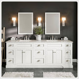 Eviva Epic 84 in. W x 22 in. D x 34 in. H Double Bathroom Vanity in White with White Quartz Top and White Undermount Sinks