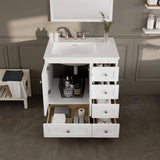 Eviva Acclaim 30 in. W x 22 in. D x 34 in. H White Bathroom Vanity with Carrara Marble Top and White Undermount Sink