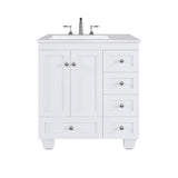Eviva Acclaim 30 in. W x 22 in. D x 34 in. H White Bathroom Vanity with Carrara Marble Top and White Undermount Sink