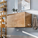 Eviva Madeira 24 in. W x 18 in. D x 18 in. H Floating Bathroom Vanity in Oak with White Acrylic Top with White Integrated Sink