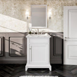 Elite Princeton 24 in. W x 24 in. D x 34 in. H Bath Vanity in White with White Carrara Marble Top with White Sink