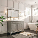 Elite Princeton 42 in. W x 24 in. D x 34 in. H Bath Vanity in Gray with White Carrara Marble Top with White Sink