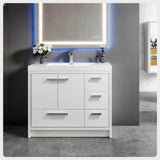 Eviva Grace 42 in. W x 20 in. D x 36 in. H Bathroom Vanity in White with White Acrylic Vanity Top with White Sink
