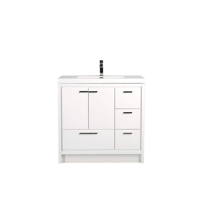 Eviva Grace 42 in. W x 20 in. D x 36 in. H Bathroom Vanity in White with White Acrylic Vanity Top with White Sink