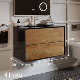 Vienna 36 in. W x 21 in. D x 22 in. H Bathroom Vanity in White Oak with White Acrylic Top with White Sink