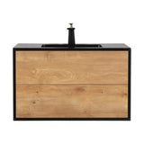 Vienna 36 in. W x 21 in. D x 22 in. H Bathroom Vanity in White Oak with White Acrylic Top with White Sink