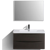 Eviva Smile 36 in. W x 20 in. D x 21 in. H Bathroom Vanity in Chesnut with White Acrylic Top with White Sink