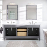 Eviva Artemis 72 in. W x 22 in. D x 34 in. H Double Bath Vanity in Gray with White Quartz Top and White Undermount Sinks