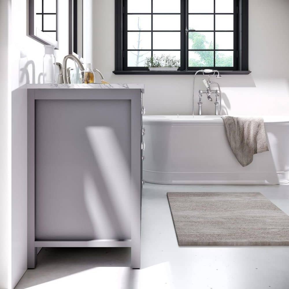 Eviva Artemis 72 in. W x 22 in. D x 34 in. H Double Bath Vanity in Gray with White Quartz Top and White Undermount Sinks