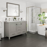 Eviva London 48 in. W x 18 in. D x 34 in. H Double Bathroom Vanity in Gray with White Carrara Marble Top and White Undermount Sinks
