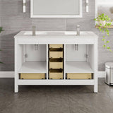 Eviva London 48 in. W x 18 in. D x 34 in. H Double Bathroom Vanity in White with White Carrara Marble Top and White Undermount Sinks
