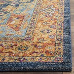 Safavieh Evoke Livia 2 x 21 Blue/Orange Indoor Distressed Overdyed Vintage Runner