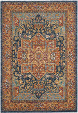 Safavieh Evoke Livia 2 x 21 Blue/Orange Indoor Distressed Overdyed Vintage Runner