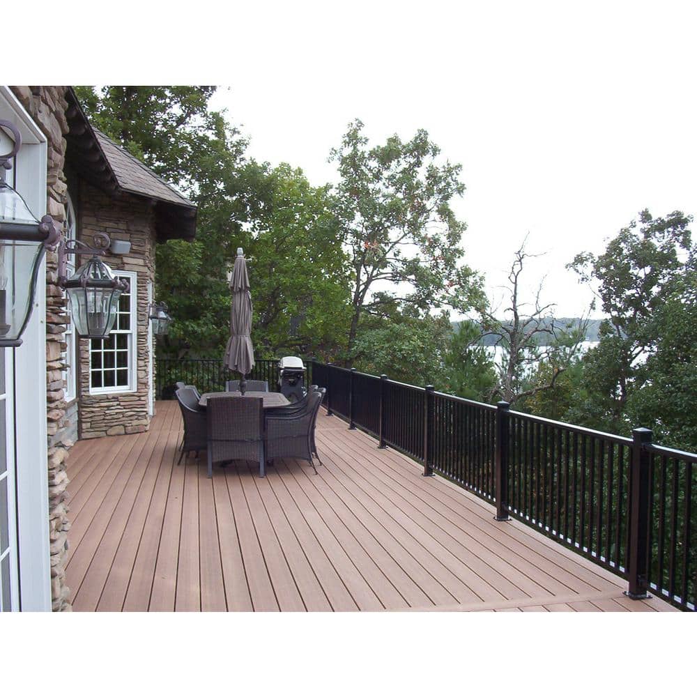 EZ Handrail Top and Bottom Textured Black Post Mounts