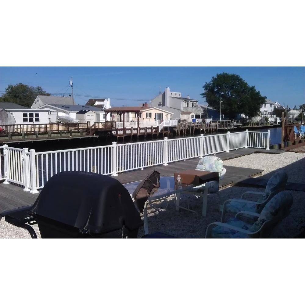 EZ Handrail 2.75 in. White Top and Bottom Post Mount Kit