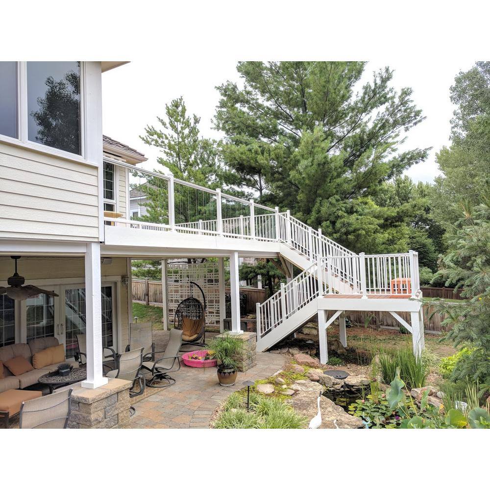 EZ Handrail 6 ft. x 36 in. White Aluminum Baluster Railing Kit