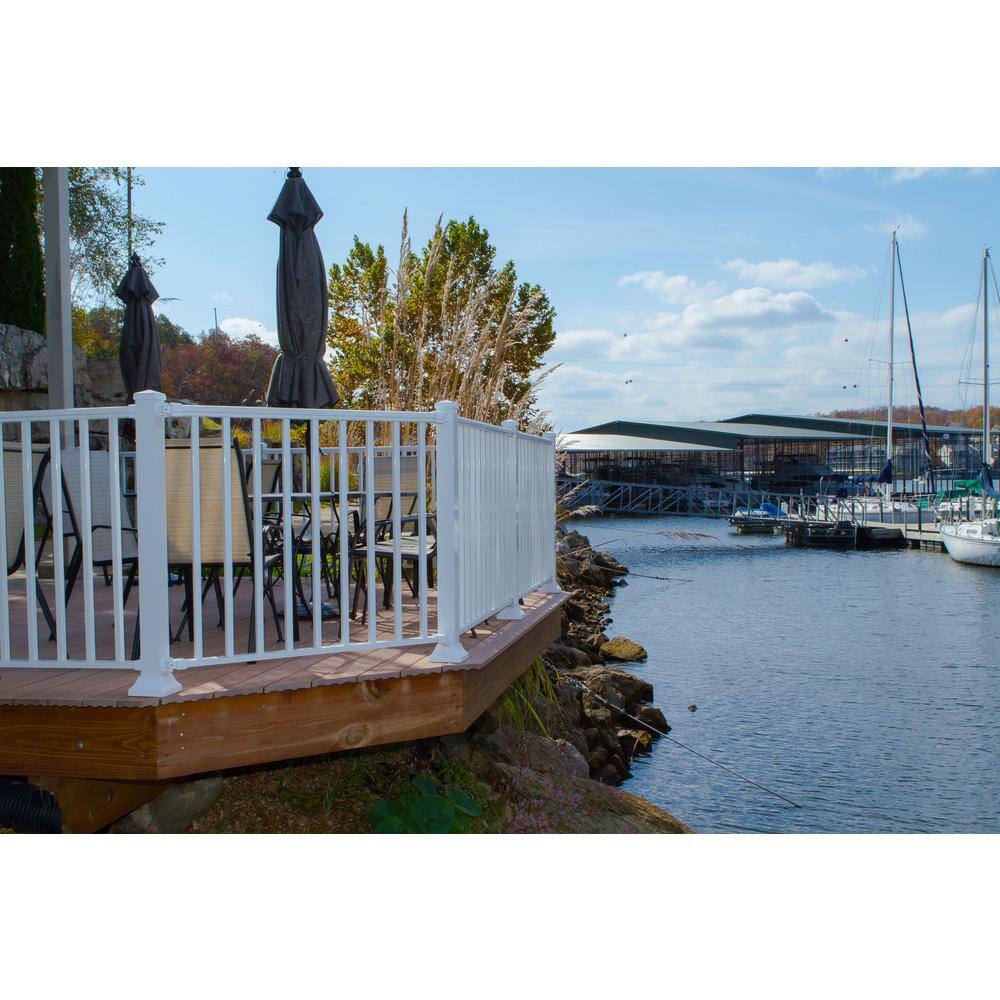 EZ Handrail 6 ft. x 36 in. White Aluminum Baluster Railing Kit