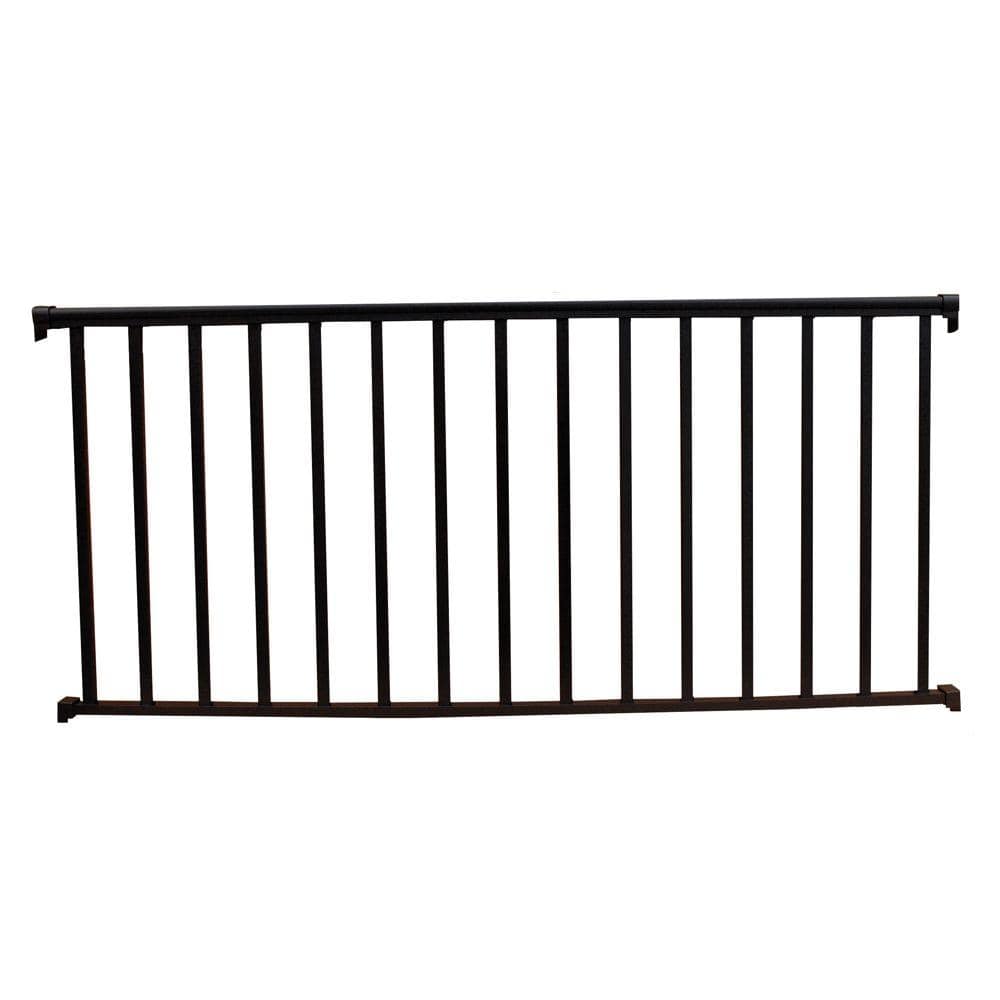 EZ Handrail 8 ft. x 36 in. Textured Black Aluminum Baluster Railing Kit