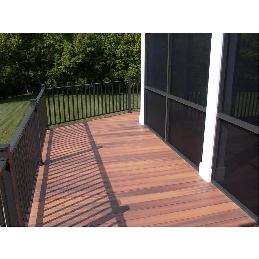EZ Handrail 8 ft. x 36 in. Textured Black Aluminum Baluster Railing Kit