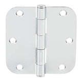 3-1/2 in. x 5/8 in. Radius Chrome Door Hinge Value Pack (24-Pack)