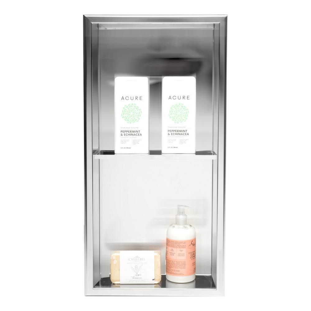 12 in. x 24 in. x 4 in. Niche in Polished Stainless Steel - Super Arbor