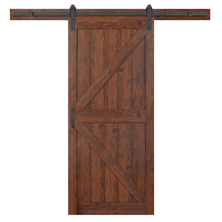 36 in. x 84 in. K-Bar Auburn Interior Sliding Barn Door Slab with Hardware Kit