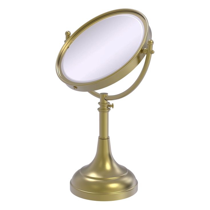 Allied Brass 8-in x 23.5-in Antique Brass Double-Sided Magnifying Countertop Vanity Mirror
