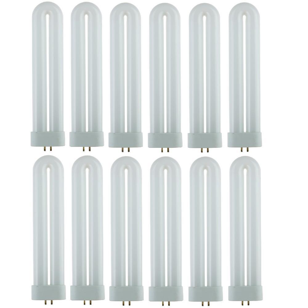8 in. 15-Watt T6 U-Bent Ful Twin Tube Plugin CFL Light Bulb Black Light (12-Pack) - Super Arbor