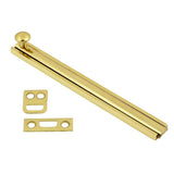 6 in. Solid Brass Satin Nickel Surface Bolt - Super Arbor