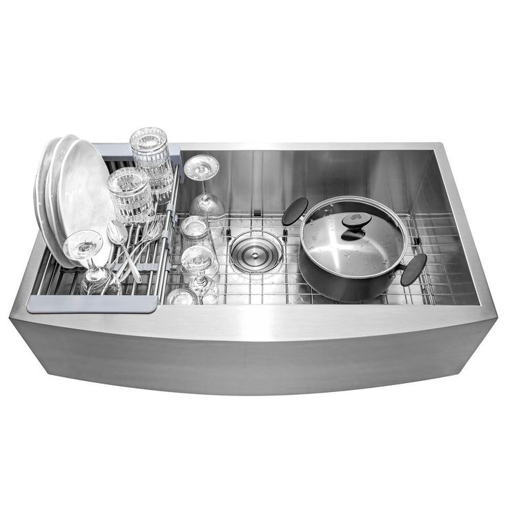 Handcrafted All-in-One Farmhouse Apron Front Stainless Steel 30 in. x 20 in. x 9 in. Single Bowl Kitchen Sink