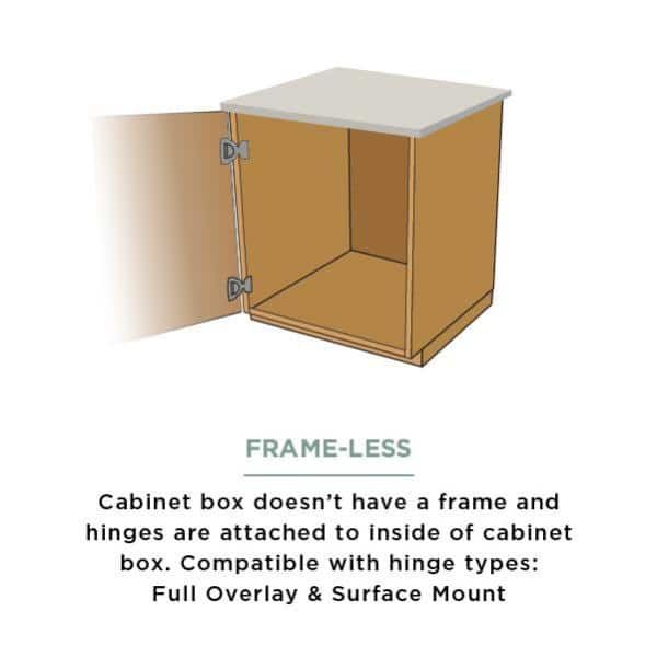 90-Degree Surface Mount Hidden Spring Cabinet Hinge (1-Pair)